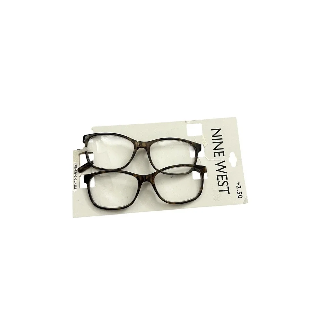 Nine West Reading Glasses Womens +2.50 Brown Tortoise Mauve New 2-Pack Readers